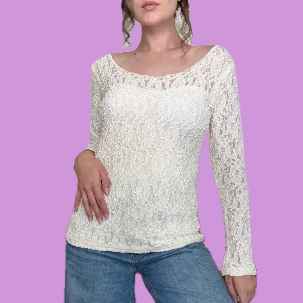 Lulu Women's White and Cream Blouse